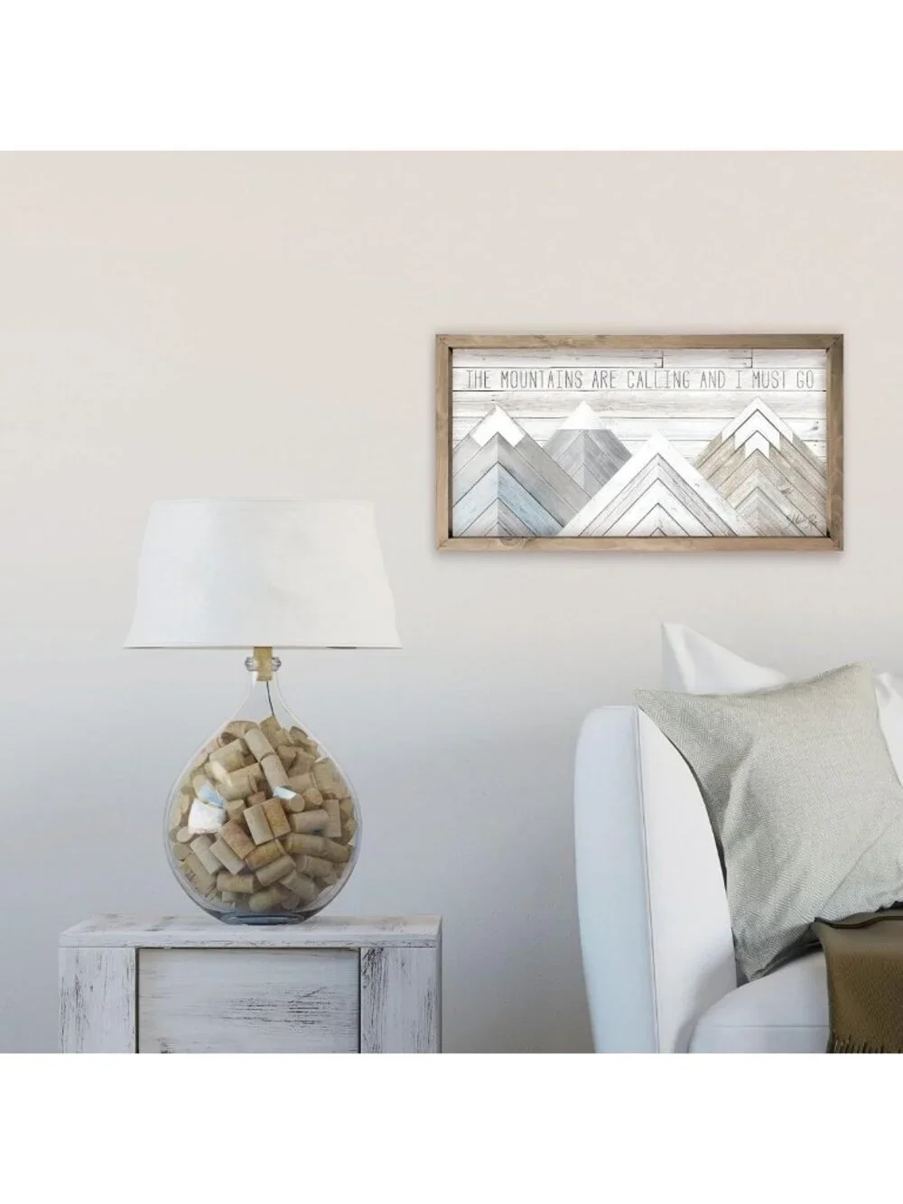 Rustic Framed Wood Sign - 'The Mountains Are Calling' 9x18 Home Decor Art